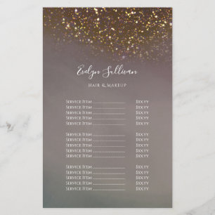 Flyer der Preisliste für flüssige Glitzer