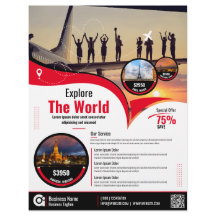 Flyer der Reiseagentur, Red Template