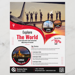 Flyer der Reiseagentur, Red Template