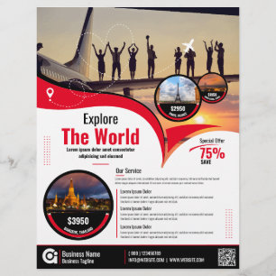 Flyer der Reiseagentur, Red Template