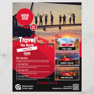 Flyer der Reiseagentur, Red Template