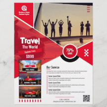 Flyer der Reiseagentur, Red Template