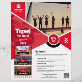 Flyer der Reiseagentur, Red Template