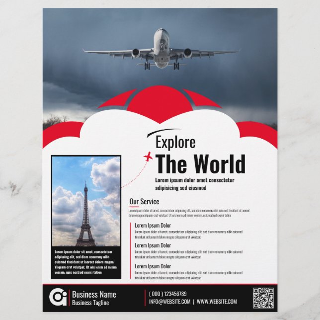Flyer der Reiseagentur, Red Template (Vorne)