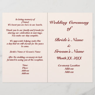 Flyer des Programms für personalisierte Hochzeiten