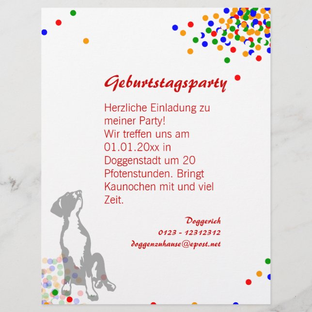 Flyer Doggenwelpe Party (Hinten)