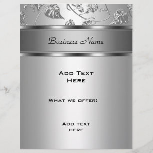 Flyer Eleganter klassischer Silber mit Blumenmotiv