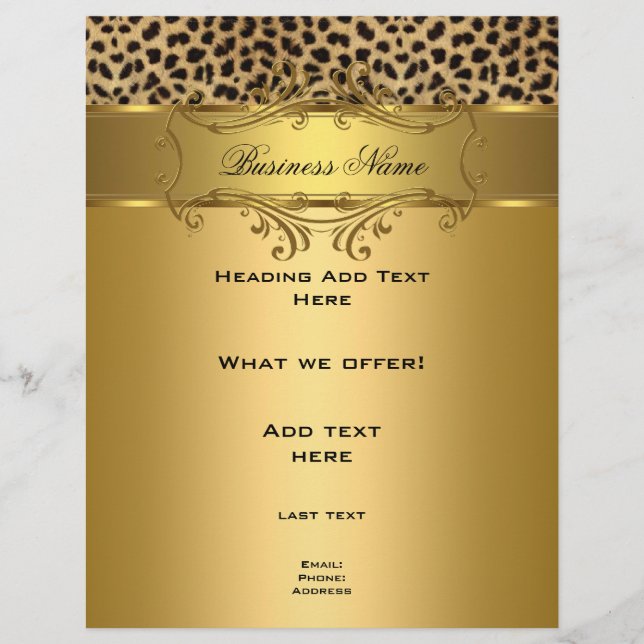 Flyer Elegantes klassisches Goldleopard-Tier (Vorne)