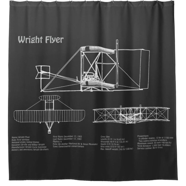 Flyer: Flugzeugkonzept Zeichnend Pläne PD Duschvorhang (Vorderseite)