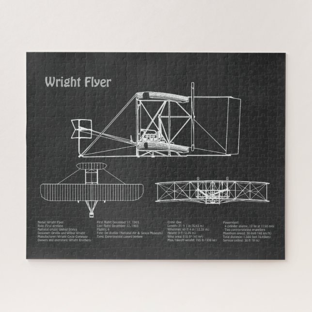 Flyer: Flugzeugkonzept Zeichnend Pläne PD Puzzle (Horizontal)