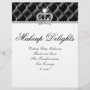 Flyer Friseursalon Satin Diamonds Schwarz Weiß