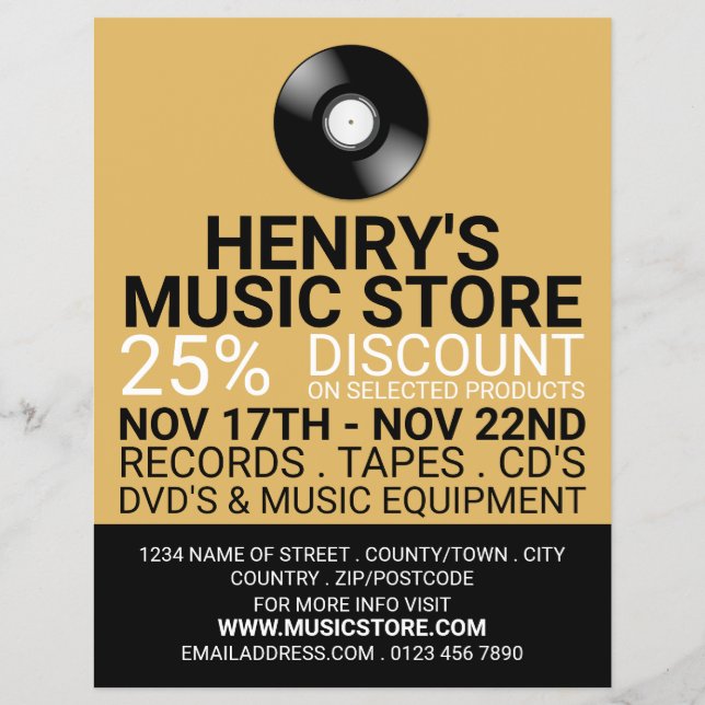 Flyer für Aufnahmen, Musik-Store-Werbung (Vorne)