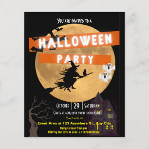 Flyer für Budget-Halloween-Party-Einladung