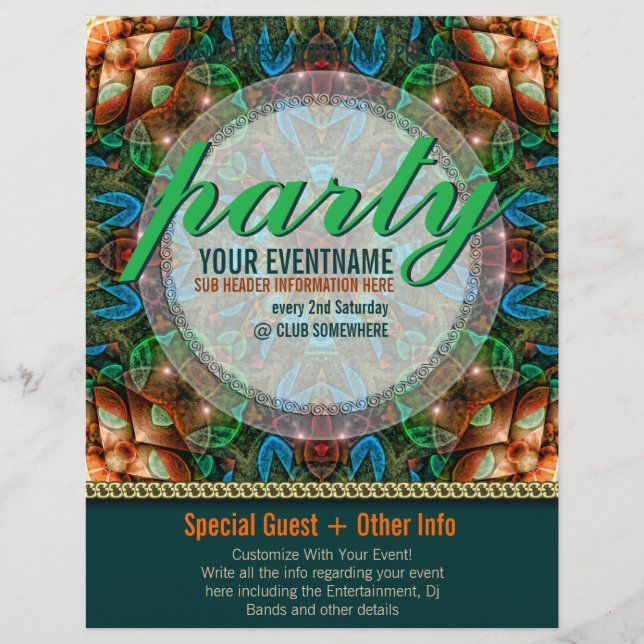 Flyer für das Party des verzauberten Stammes (Vorne)