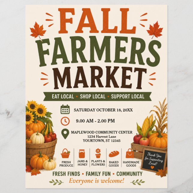 Flyer für den Herbstbauernmarkt (Vorne)