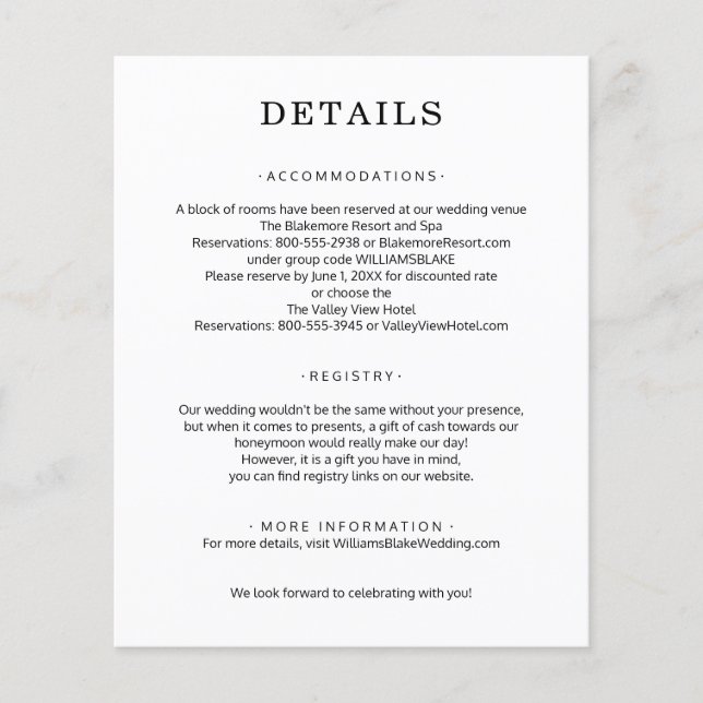 Flyer für die Angaben zur Hochzeitsstimmung (Vorne)