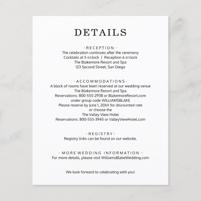 Flyer für die Angaben zur Hochzeitsstimmung (Vorne)