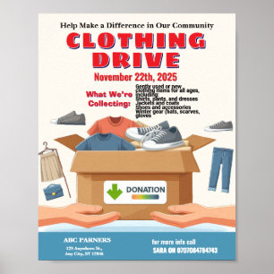 Flyer für die Donation von Kleidungslaufwerken - b Poster