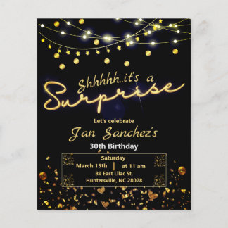 Flyer für die Einladung zur Black and Gold Überras