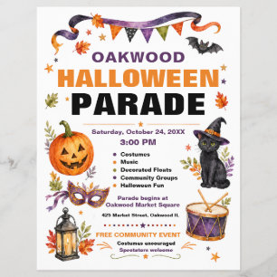 Flyer für die Halloween-Gemeinschaftsparade