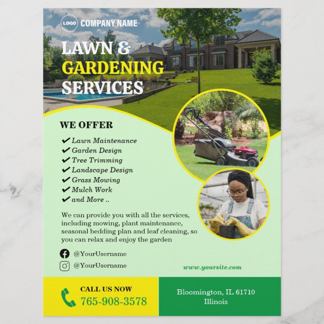 Flyer für Gartenpflege und Rasenpflege (Vorne)