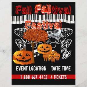 Flyer für Herbstfest-Halloween-Event oder Herbstve