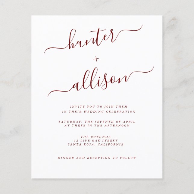 Flyer für Hochzeitsfeiern (Vorne)