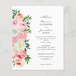 Flyer für Hochzeitsfeiern in Rosa und Weiß