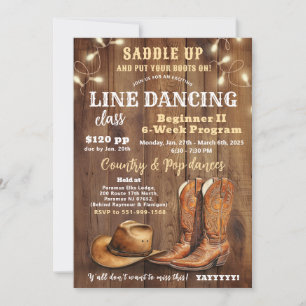 Flyer für Line-Dancing-Kurs, Werbung für Country-T Einladung