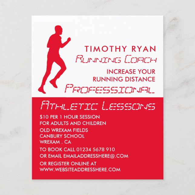 Flyer für männliche Laufende, Leichtathletik-Lekti (Vorne)