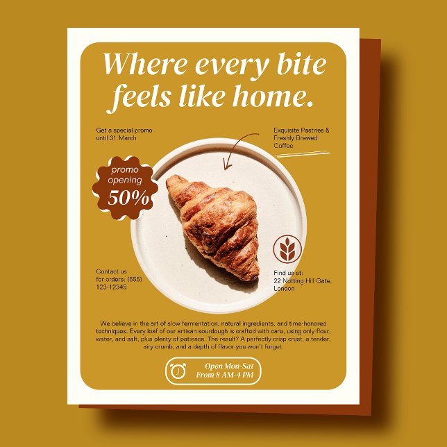Flyer für Minimalistische Bäckerei (Von Creator hochgeladen)
