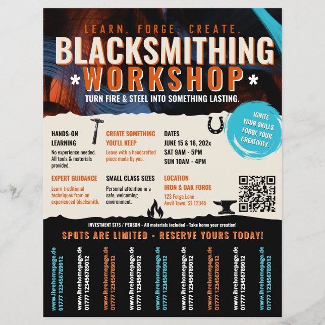 Flyer für Schmiedewerkstatt Flyer pur (Vorne)