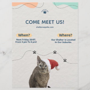 Flyer für Tieradoption und Tierheimspenden