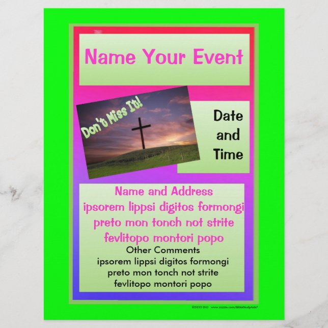 Flyer für Veranstaltungen in leuchtenden Farben (Vorne)