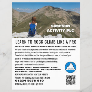 Flyer für Wanderer, Wandern und Klettern