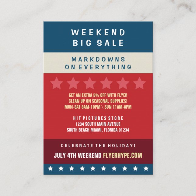 Flyer Hype Badge Store Sale Marketing Vertical V6 Visitenkarte (Vorderseite)