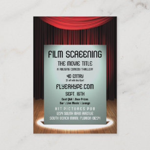 Flyer Hype Cinema Filmvorführungs-Event-Promotion Visitenkarte