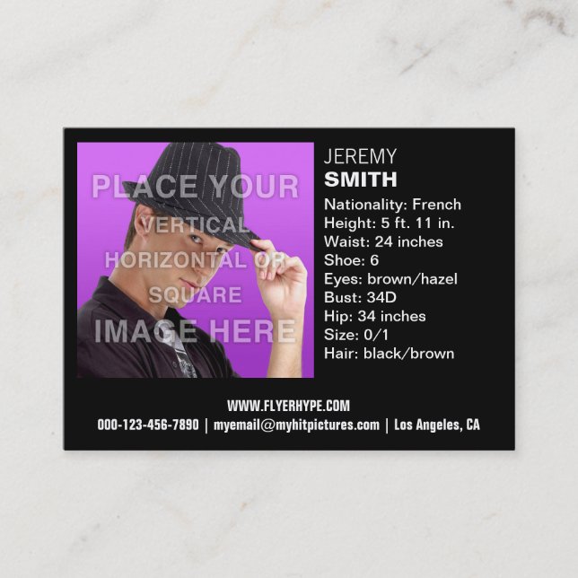 Flyer Hype Night Glow Headshot Business Card Visitenkarte (Vorderseite)