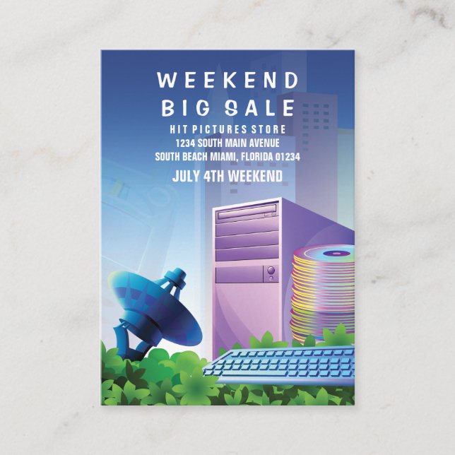 Flyer Hype Technology Sale Marketing Vertical Visitenkarte (Vorderseite)