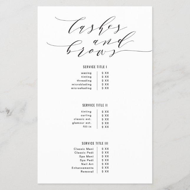 Flyer Lashes und Brows (Vorne)