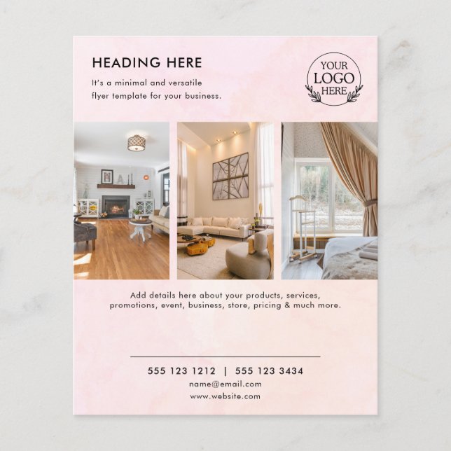 Flyer Minimalistisch Business Marketing | Logo und (Vorne)