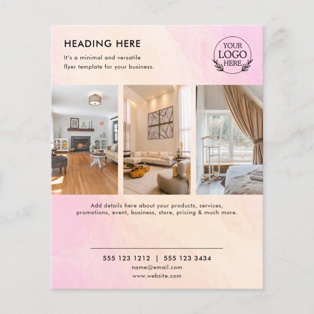 Flyer Minimalistisch Business Marketing | Logo und (Vorne)