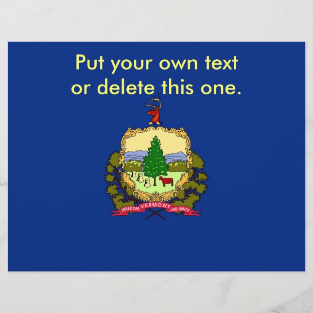 Flyer mit der Fahne von Vermont, USA (Vorne)