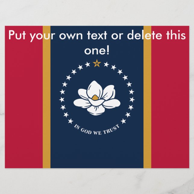 Flyer mit der Flagge des Staat Mississippi, USA (Vorne)