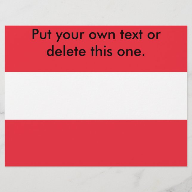 Flyer mit der Flagge Österreichs (Vorne)