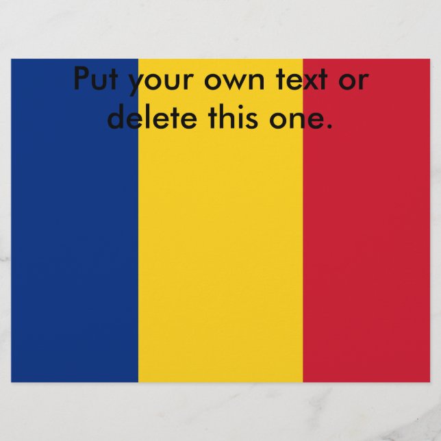 Flyer mit der Flagge Rumäniens (Vorne)