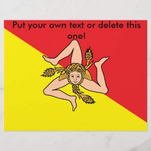 Flyer mit der Flagge Siziliens, Italien