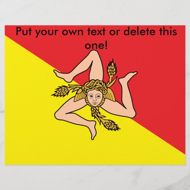 Flyer mit der Flagge Siziliens, Italien (Vorne)