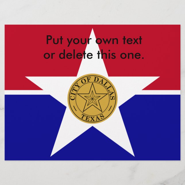 Flyer mit der Flagge von Dallas, USA (Vorne)