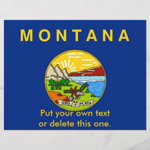 Flyer mit der Flagge von Montana, U.S.A.